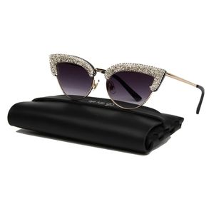Silver Rhinestone Cat Eye Shades